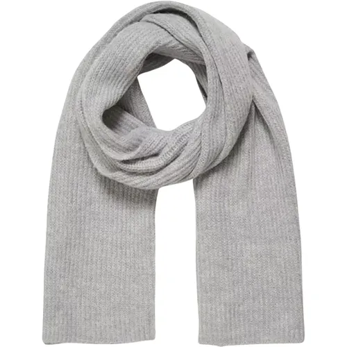 Light Grey Melange Winter Scarf , female, Sizes: ONE SIZE - Part Two - Modalova