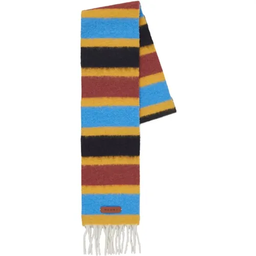 Striped Alpaca Wool Scarf , male, Sizes: ONE SIZE - Marni - Modalova