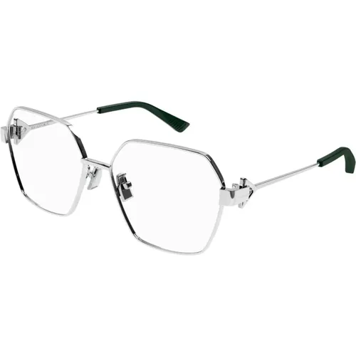 Silberne Optische Brille, vielseitig und stilvoll,Brown Copper Sunglasses,Silver Eyewear Frames,Klassische Schwarze Optische Brille - Bottega Veneta - Modalova
