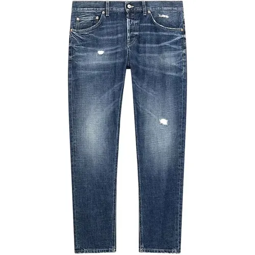 Slim Fit Blaue Baumwoll-Stretch-Jeans , Herren, Größe: W36 - Dondup - Modalova