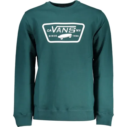 Grüner Baumwollpullover mit Logo-Print , Damen, Größe: M - Vans - Modalova