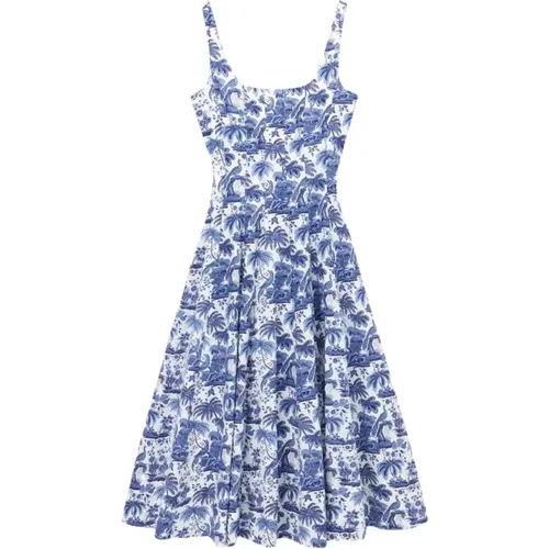 Blaues Toile Wells Kleid , Damen, Größe: L - Staud - Modalova