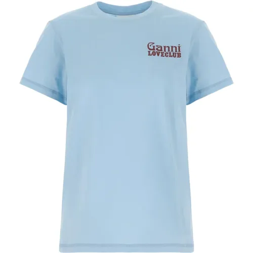 Lässiges Baumwoll T-Shirt , Damen, Größe: XS - Ganni - Modalova