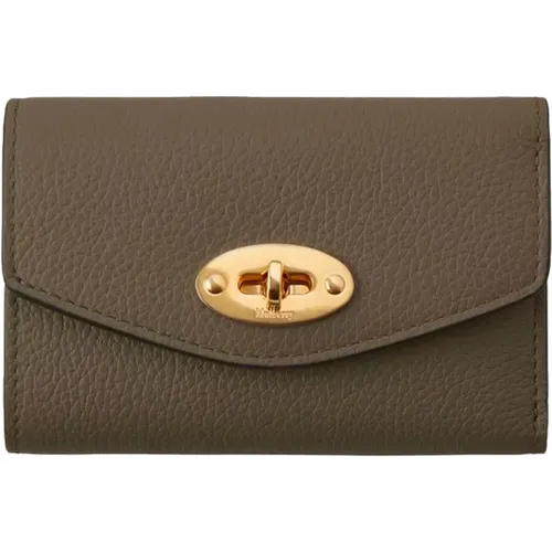 Gefaltete Multi-Card Brieftasche Leinen Grün , Damen, Größe: ONE Size - Mulberry - Modalova