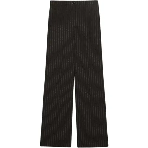 Schwarze Straight Fit Hose , Damen, Größe: M - PATRIZIA PEPE - Modalova