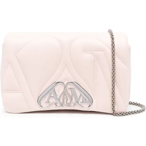 Light Pink Quilted Shoulder Bag , female, Sizes: ONE SIZE - alexander mcqueen - Modalova