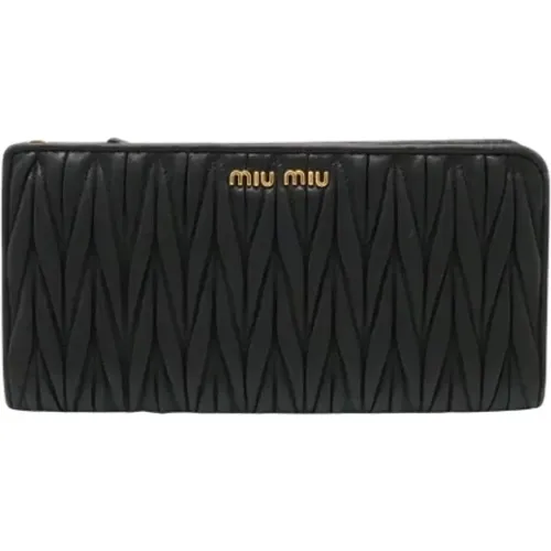 Pre-owned Leather wallets , female, Sizes: ONE SIZE - Miu Miu Pre-owned - Modalova