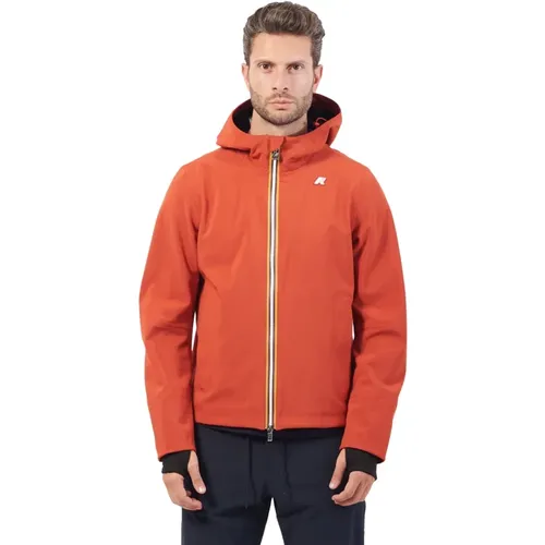 Rote Urban Slim Jacke Wasserdicht Winddicht , Herren, Größe: XL - K-way - Modalova