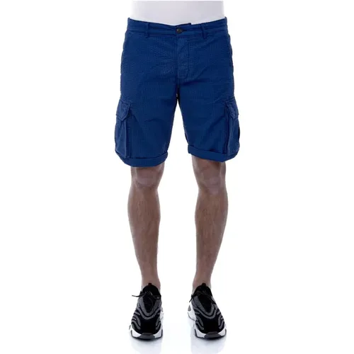 Basic Seersucker Cargo Shorts , male, Sizes: 3XL - 40Weft - Modalova
