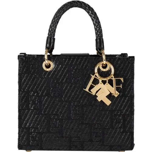 Chic Jacquard Handbag with Charms , female, Sizes: ONE SIZE - Elisabetta Franchi - Modalova