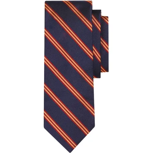 Marineblauer Seidenregiment-Krawatte , Herren, Größe: ONE Size - Brooks Brothers - Modalova