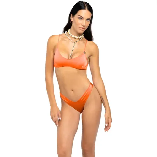 EthnicStyle Glänzendes Bikini-Oberteil und Slip , Damen, Größe: M/L - 4Giveness - Modalova