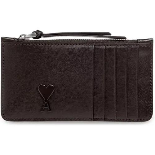 Leather card holder , unisex, Sizes: ONE SIZE - Ami Paris - Modalova