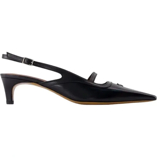 Leather Pointy Sling Back Shoes , female, Sizes: 3 UK, 7 UK, 4 UK, 6 UK, 5 UK - Maison Kitsuné - Modalova