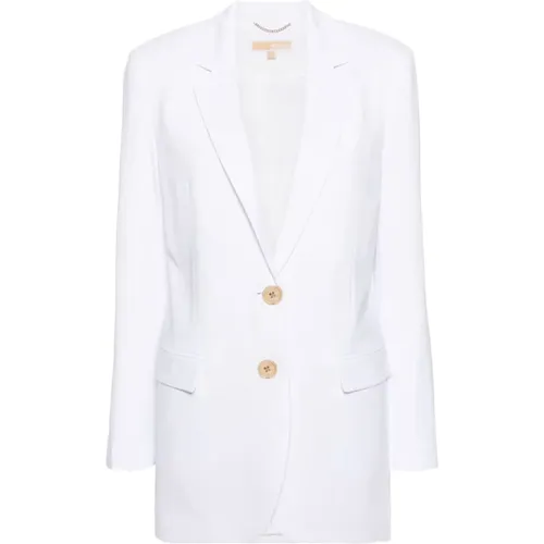 Weiße Crepe-Textur Jacke , Damen, Größe: XS - Michael Kors - Modalova