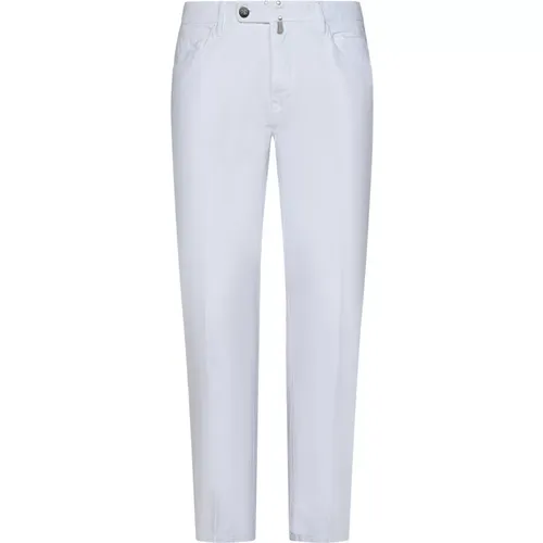 Slim-Fit Trousers in Stretch Cotton and Linen , male, Sizes: W38 - Incotex - Modalova