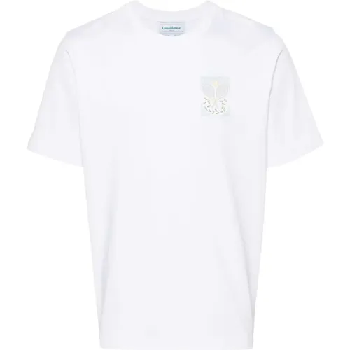 Logo Print Crewneck T-shirts , male, Sizes: 2XL, S, L, XL, M - Casablanca - Modalova