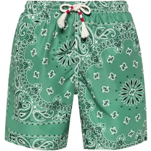 Grüne Meer Kleidung Bandana Print Shorts , Herren, Größe: XL - MC2 Saint Barth - Modalova