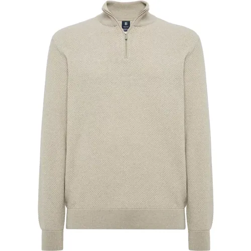 Kaschmir-Mix Halbzip Strickpullover,Cashmere-Mix-Halbzip-Strickpullover - Boggi Milano - Modalova