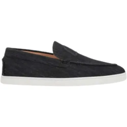 Denim Flat Shoes Made in Italy , male, Sizes: 7 UK, 10 UK, 9 1/2 UK, 6 UK - Christian Louboutin - Modalova