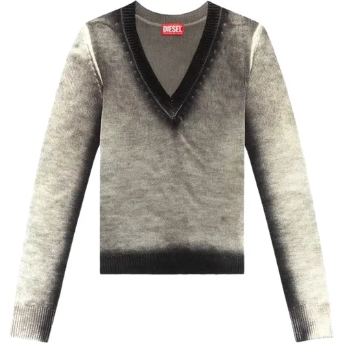 Grey Sweater for Women Aw23 , female, Sizes: L - Diesel - Modalova