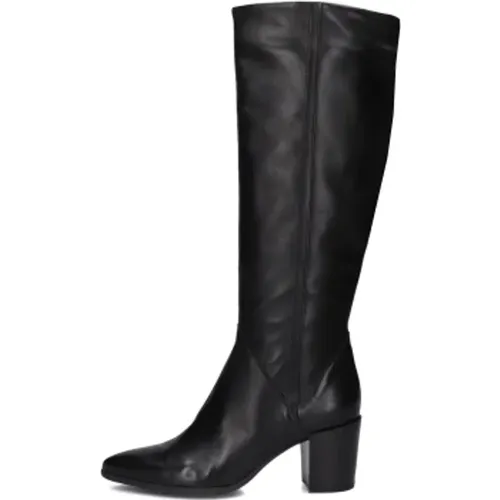 Elegante Schwarze Lederstiefel,Taupe Wildleder High Heel Stiefel - Notre-v - Modalova