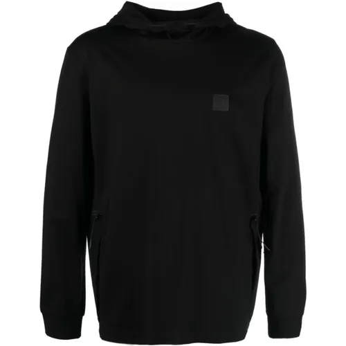 Schwarzer Sweatshirt mit Logo Patch , Herren, Größe: S - C.P. Company - Modalova