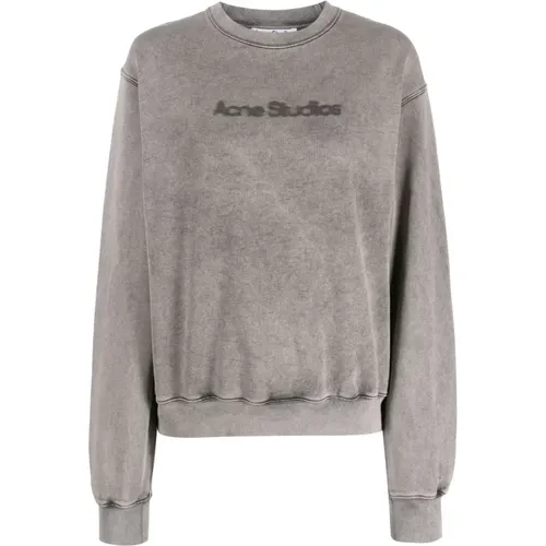 Logo-Print Cotton Sweatshirt , female, Sizes: S - Acne Studios - Modalova