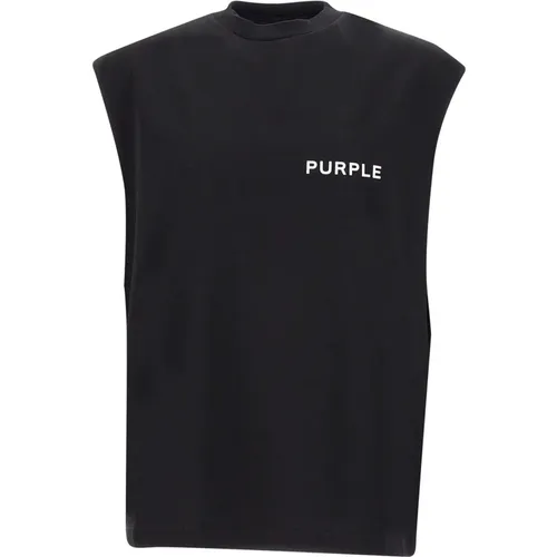Stilvolle T-Shirts und Polos in Schwarz , Herren, Größe: S - Purple Brand - Modalova