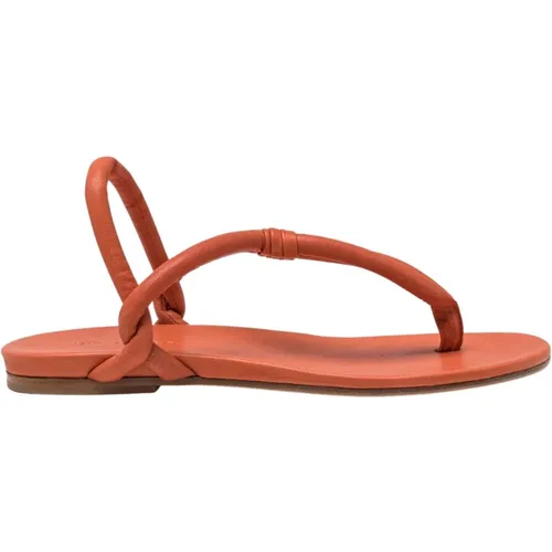 Leder Flache Zehensandalen , Damen, Größe: 40 EU - DEL Carlo - Modalova