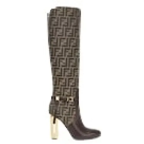Leather High Heel Boot , female, Sizes: 4 UK - Fendi - Modalova