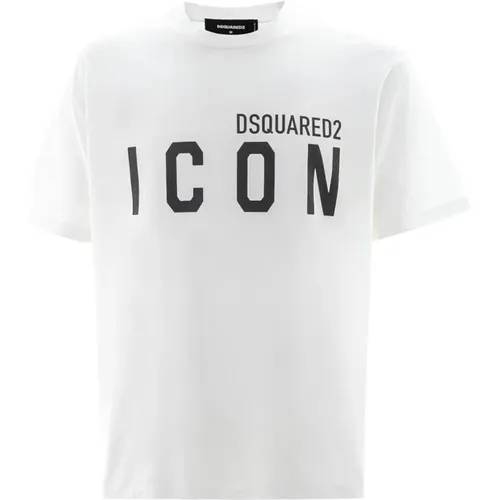 Baumwoll Logo T-Shirt , Herren, Größe: M - Dsquared2 - Modalova