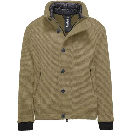 Buttoned Boiled Wool Short Coat , male, Sizes: 2XL, XL, L, S, M - BomBoogie - Modalova