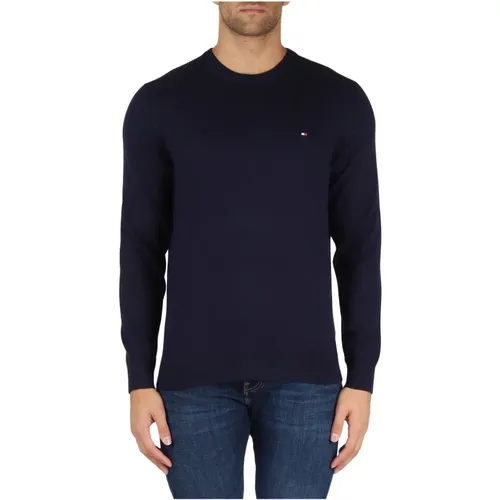 Cotton and Cashmere Crewneck Sweater , male, Sizes: XL, S, M, L, 2XL - Tommy Hilfiger - Modalova