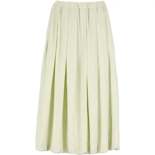 Elastic Waist Skirt with Side Slit Pockets , female, Sizes: XS, 2XS - Fabiana Filippi - Modalova