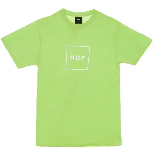 Grünes Box Logo T-Shirt , Herren, Größe: L - HUF - Modalova