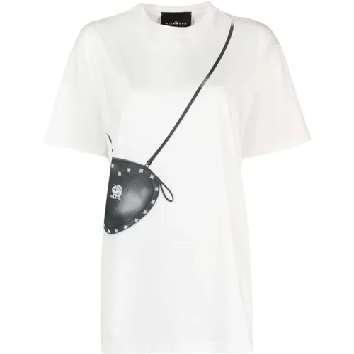 T-Shirt mit dekorativem Taschendruck , Damen, Größe: M - John Richmond - Modalova