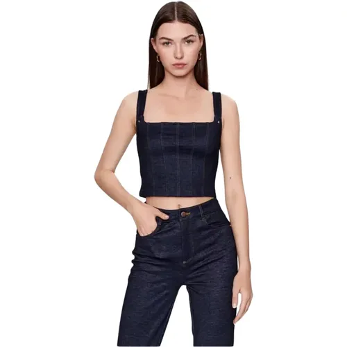 Denim Korsett Top - Blau , Damen, Größe: XS - Guess - Modalova