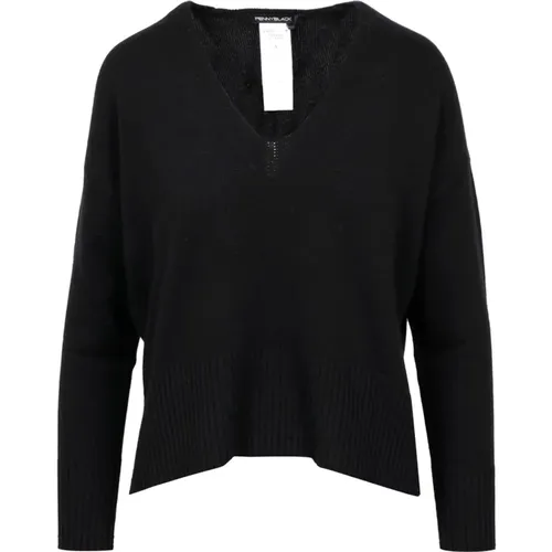 Gestreifter Wollmischpullover , Damen, Größe: L - Pennyblack - Modalova