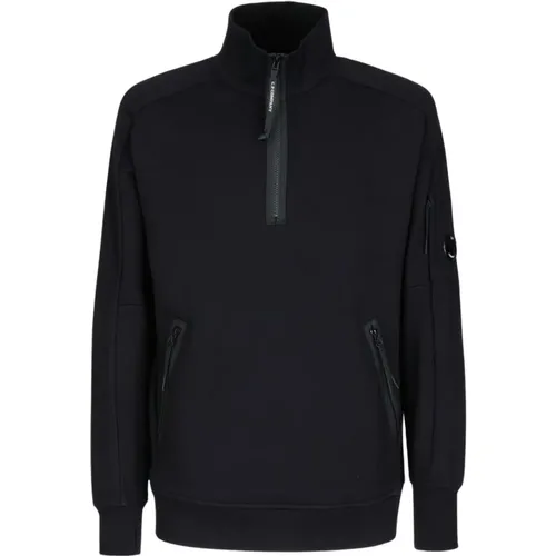 Schwarzer Baumwollpullover , Herren, Größe: 2XL - C.P. Company - Modalova