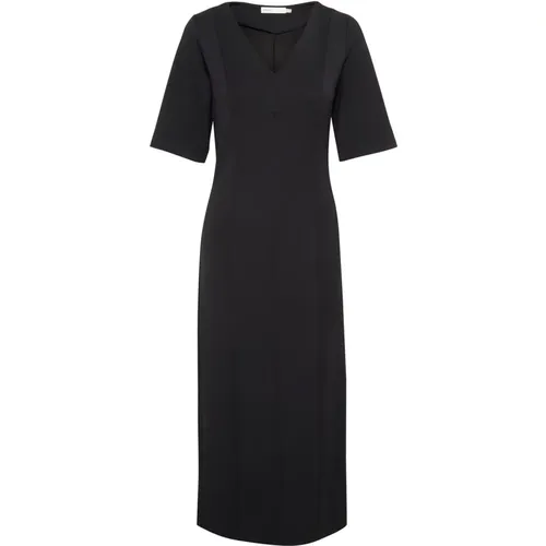 Elegantes Schwarzes Kleid Leicentiw Stil , Damen, Größe: M - InWear - Modalova