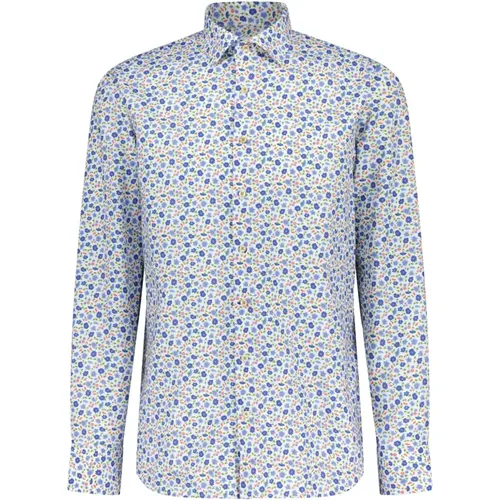Floral Print Cotton Shirt , male, Sizes: XL, 4XL, 2XL, 3XL, 7XL, 5XL, 6XL - Stenströms - Modalova