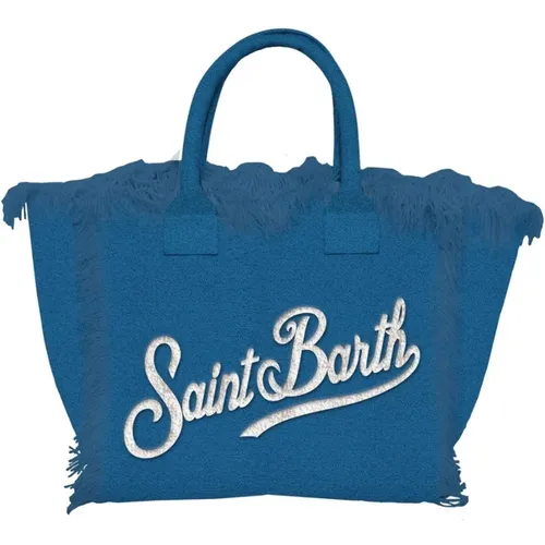 Blau Schwamm Handtasche mit Fransen - MC2 Saint Barth - Modalova