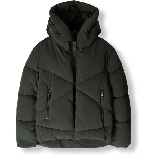 Kurze Gesteppte Grüne Winterjacke , Damen, Größe: 2XL - BLONDE NO.8 - Modalova