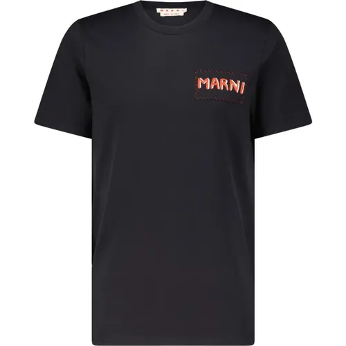 Logo Print T-Shirt , Herren, Größe: L - Marni - Modalova