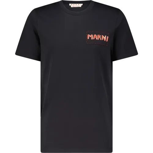 Logo Print T-Shirt , Herren, Größe: XL - Marni - Modalova