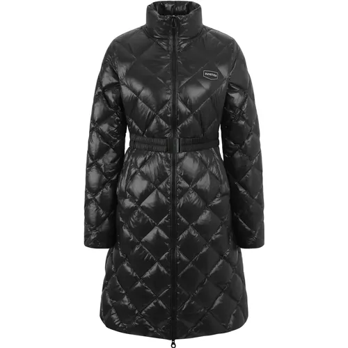 Diamond-Quilted Long Down Jacket with Belt , female, Sizes: M, L - duvetica - Modalova