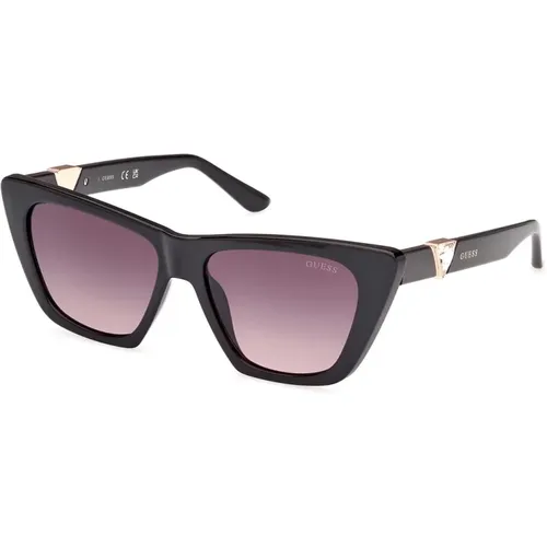 Stylish Cat-Eye Sunglasses with Stones , female, Sizes: 53 MM - Guess - Modalova