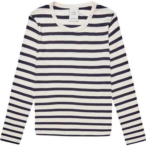 Striped Long Sleeve T-Shirt Navy , female, Sizes: 2XL, 2XS - Munthe - Modalova