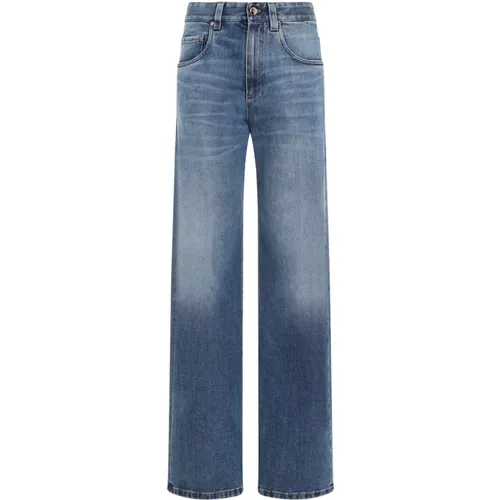 Straight Leg Jeans with Used Effect , female, Sizes: XS, S - BRUNELLO CUCINELLI - Modalova